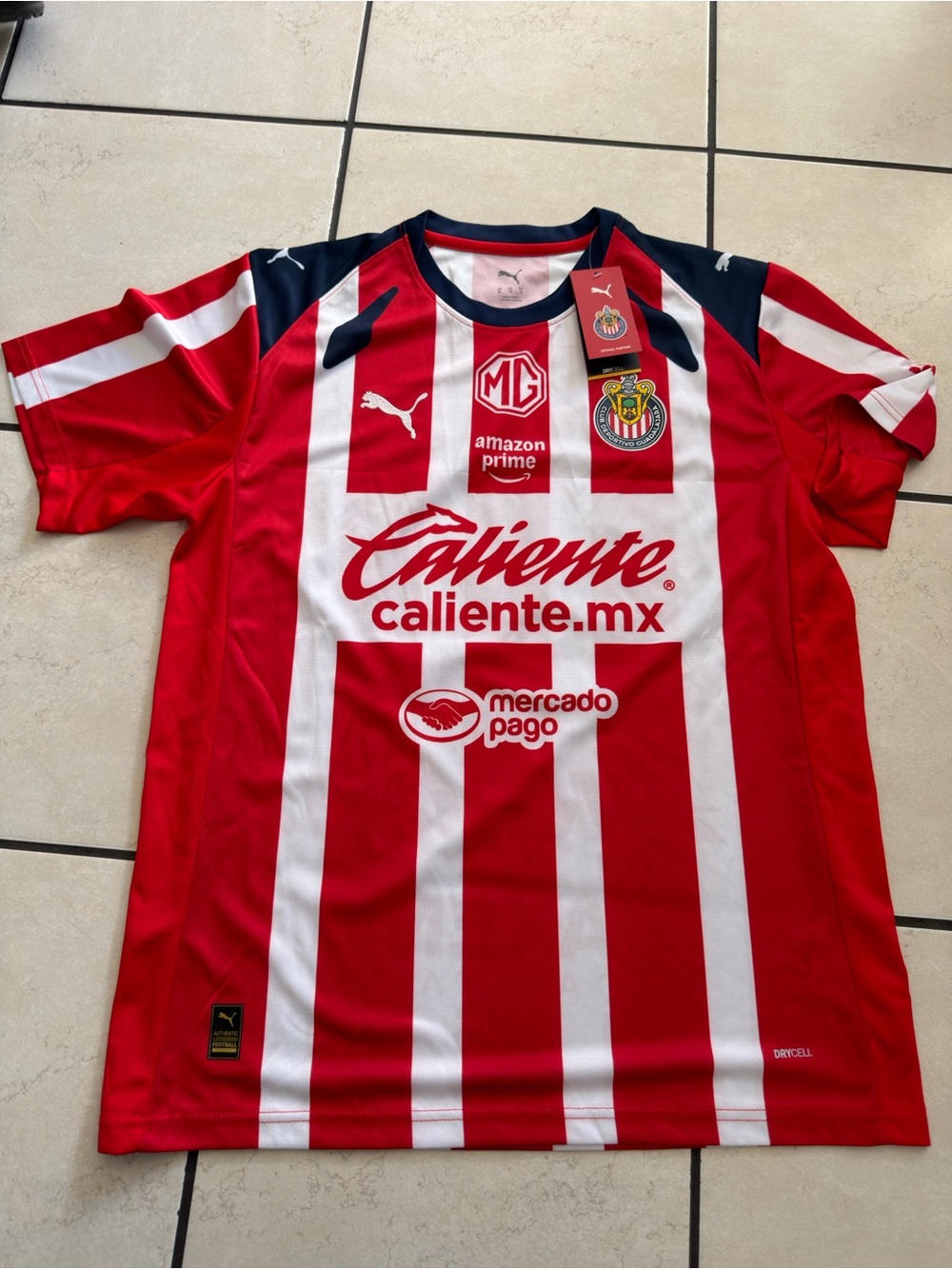 Puma Red & White Striped Chivas Home Jersey la hormiga
